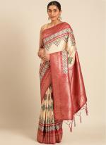 Silk Multi Colour Casual Wear Printed Saree